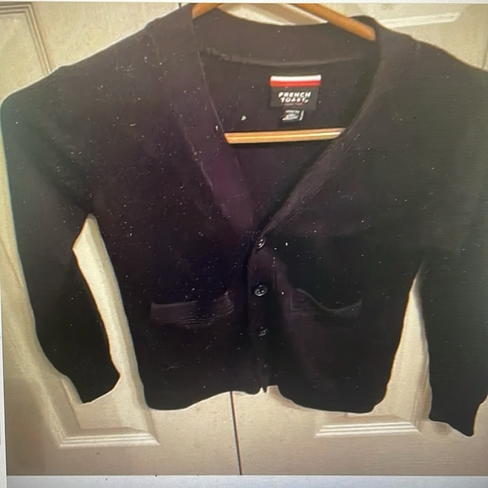 French Toast School Uniform navy-blue button-down V neck cardigan 7